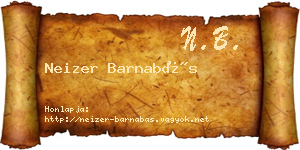 Neizer Barnabás névjegykártya